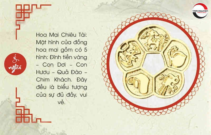 Biểu tượng Con Dơi, Con Hươu, Quả Đào, Chim khách, Đĩnh tiễn vàng